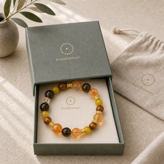 Natural Citrine Smoky Quartz Tiger Eye Duobao Crystal Prosperity Bracelet featuring Citrine, Smoky Quartz, Tiger Eye