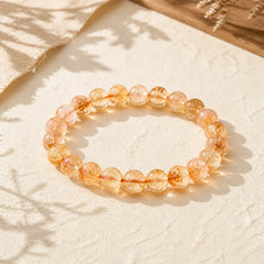 Natural Citrine Snowflake Crystal Prosperity Bracelet featuring Citrine