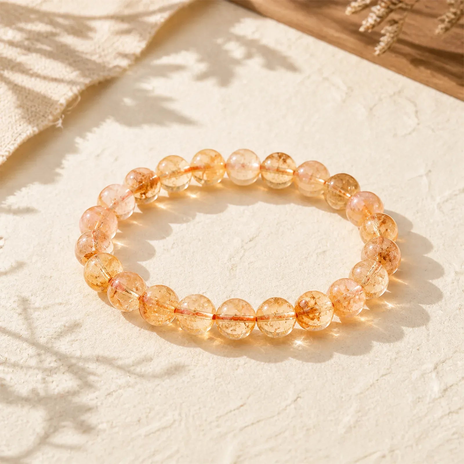 Natural Citrine Snowflake Crystal Prosperity Bracelet featuring Citrine