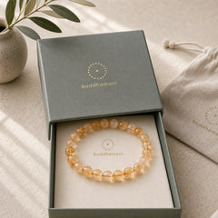 Natural Citrine Snowflake Crystal Prosperity Bracelet featuring Citrine