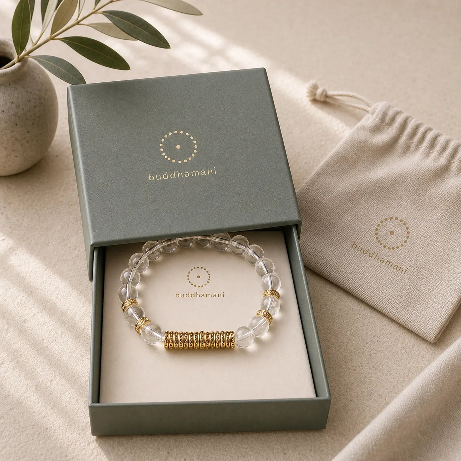 Natural Clear Quartz Citrine Money For The Journey Protection Bracelet featuring Citrine, Clear Quartz / White Crystal, Copper