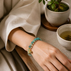 Natural Colorful Candy Agate Golden Lotus Pod Healing Bracelet featuring Candy Agate, Lotus