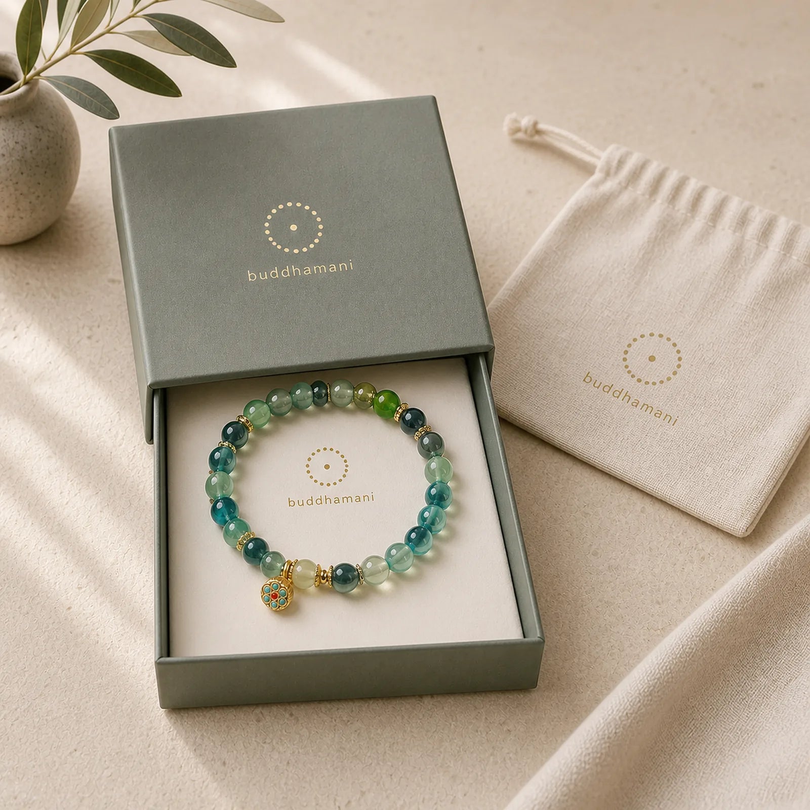 Natural Colorful Candy Agate Golden Lotus Pod Healing Bracelet featuring Candy Agate, Lotus