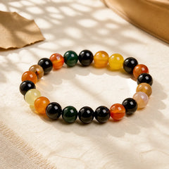 Natural Colorful Chalcedony Agate Harmony Bracelet featuring Chalcedony