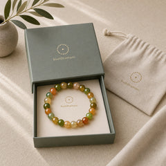 Natural Colorful Peacock Agate Courage Purify Bracelet featuring Peacock Agate, Peacock