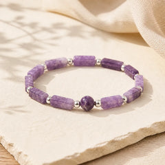 Natural Crystal Amethyst Tiger Eye Spiritual Balance Bracelet featuring Amethyst, Tiger Eye, Zebra Jasper