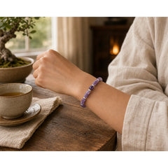 Natural Crystal Amethyst Tiger Eye Spiritual Balance Bracelet featuring Amethyst, Tiger Eye, Zebra Jasper