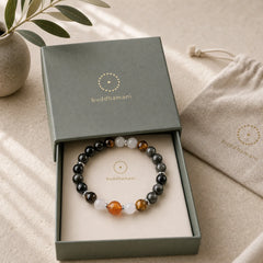 Natural Crystals Silver Sheen Obsidian Chinese Zodiac Protection Bracelet featuring Silver, Silver Sheen Obsidian, Obsidian