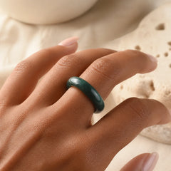 Natural Cyan Jade Healing Ring featuring Cyan Jade, Jade