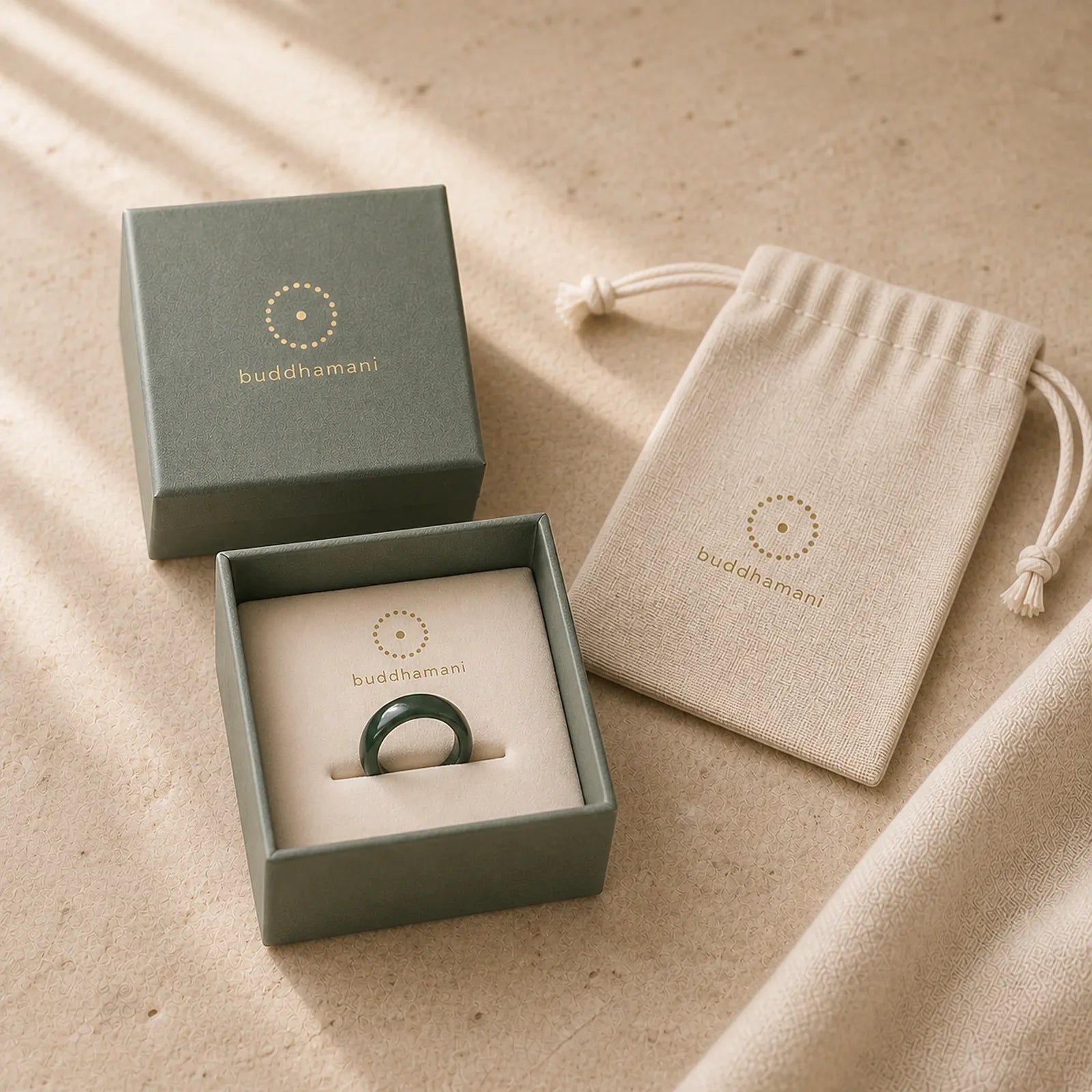 Natural Cyan Jade Healing Ring featuring Cyan Jade, Jade