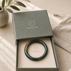 Natural Cyan Jade Lotus Koi Fish Enlightenment Bangle Bracelet featuring Cyan Jade, Jade, Lotus