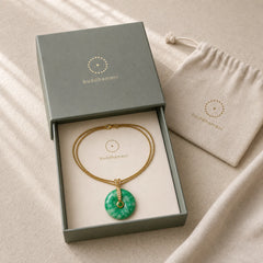 Natural Cyan Jade Peace Buckle Healing Necklace Pendant featuring Cyan Jade, Jade, Peace Buckle