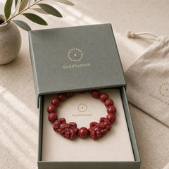 Natural Double PiXiu Cinnabar Om Mani Padme Hum Wealth Luck Bead Bracelet featuring Pixiu, Cinnabar, Om Mani Padme Hum