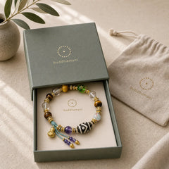 Natural Dzi Beads Amethyst Tiger Eye Bead Health Bracelet featuring Dzi Bead, Amethyst, Tiger Eye
