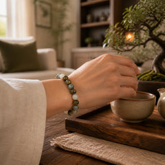 Natural Eagle's Eye Stone Confidence Positive Bracelet featuring Eagle's Eye Stone, Tiger Eye