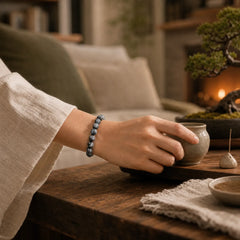Natural Eagle's Eye Stone Courage Positive Bracelet featuring Eagle's Eye Stone, Tiger Eye