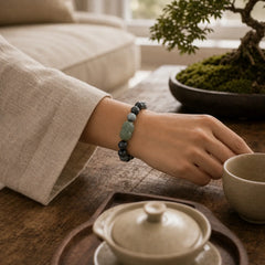 Natural Eagle's Eye Stone Hetian Jade Pixiu Confidence Bracelet featuring Eagle's Eye Stone, Jade, Pixiu