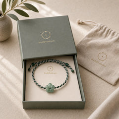Natural Flower Jade Hand-Woven Prosperity Bracelet featuring Jade