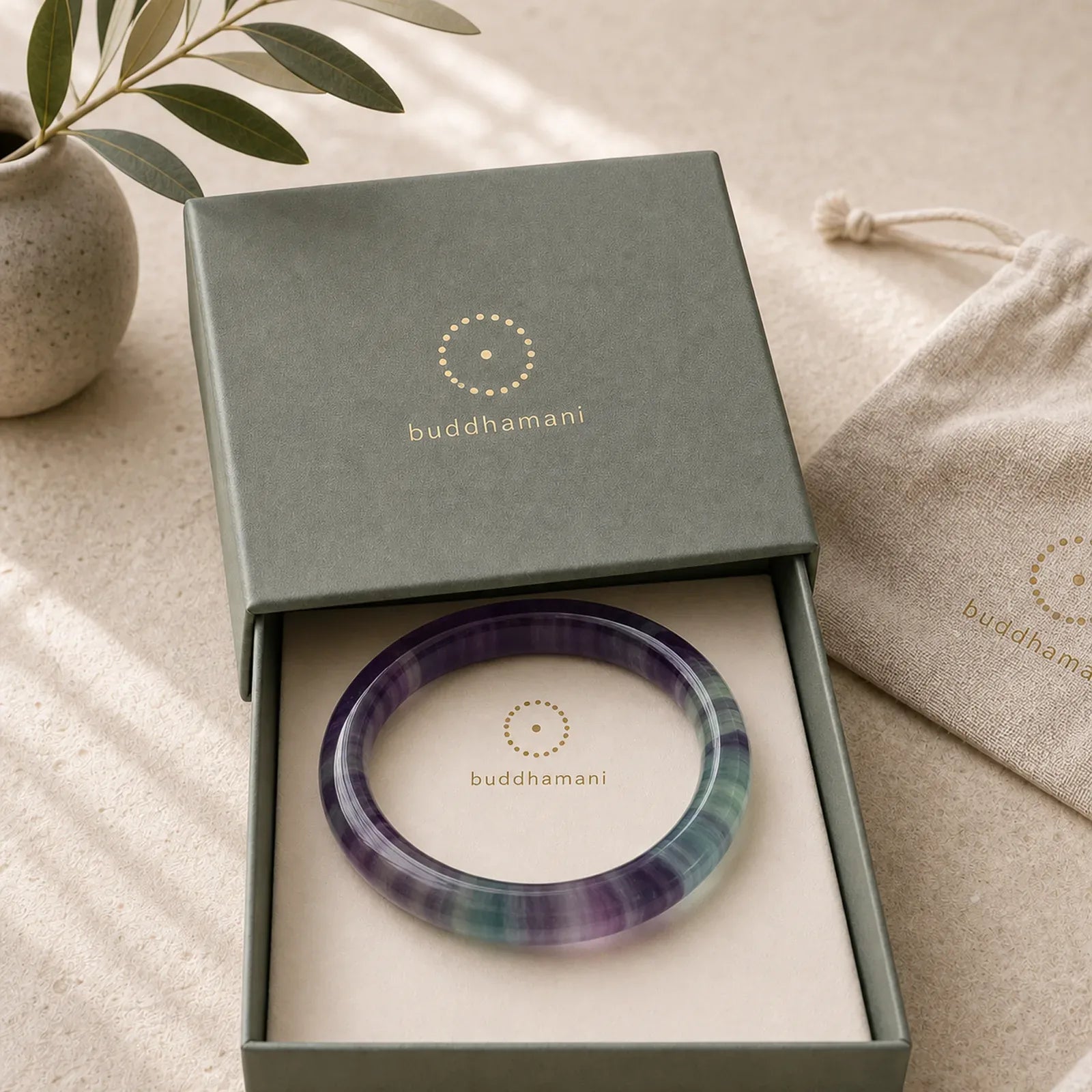 Natural Fluorite Protection Power Bracelet Bangle-Natural variations; item may differ from photos (Extra 30% Off | USE CODE: FS30) featuring Fluorite
