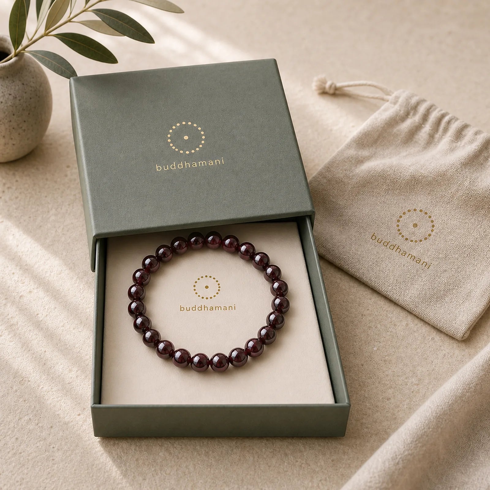 Natural Garnet Bead Passion Bracelet featuring Garnet