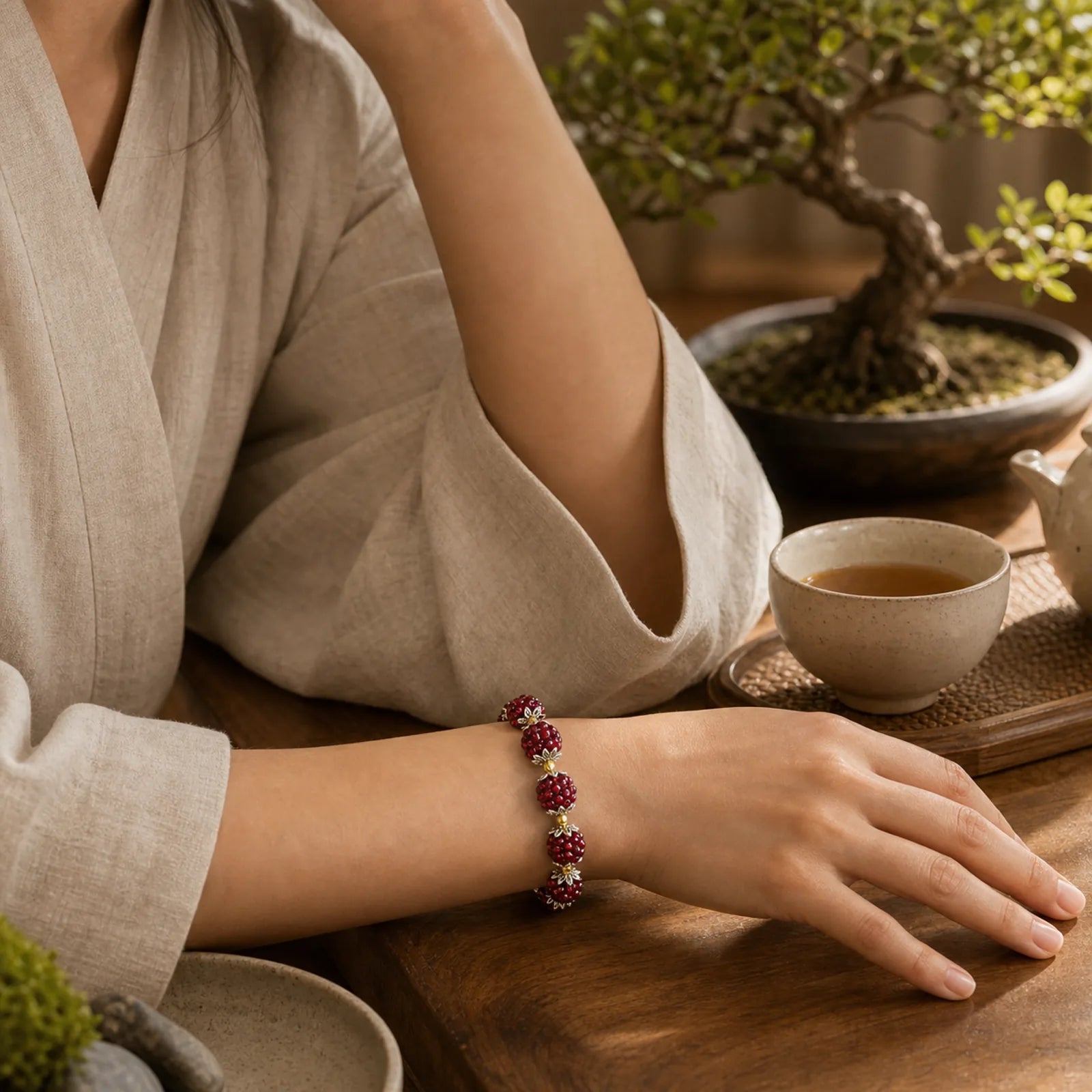Natural Garnet Healing Bracelet featuring Garnet