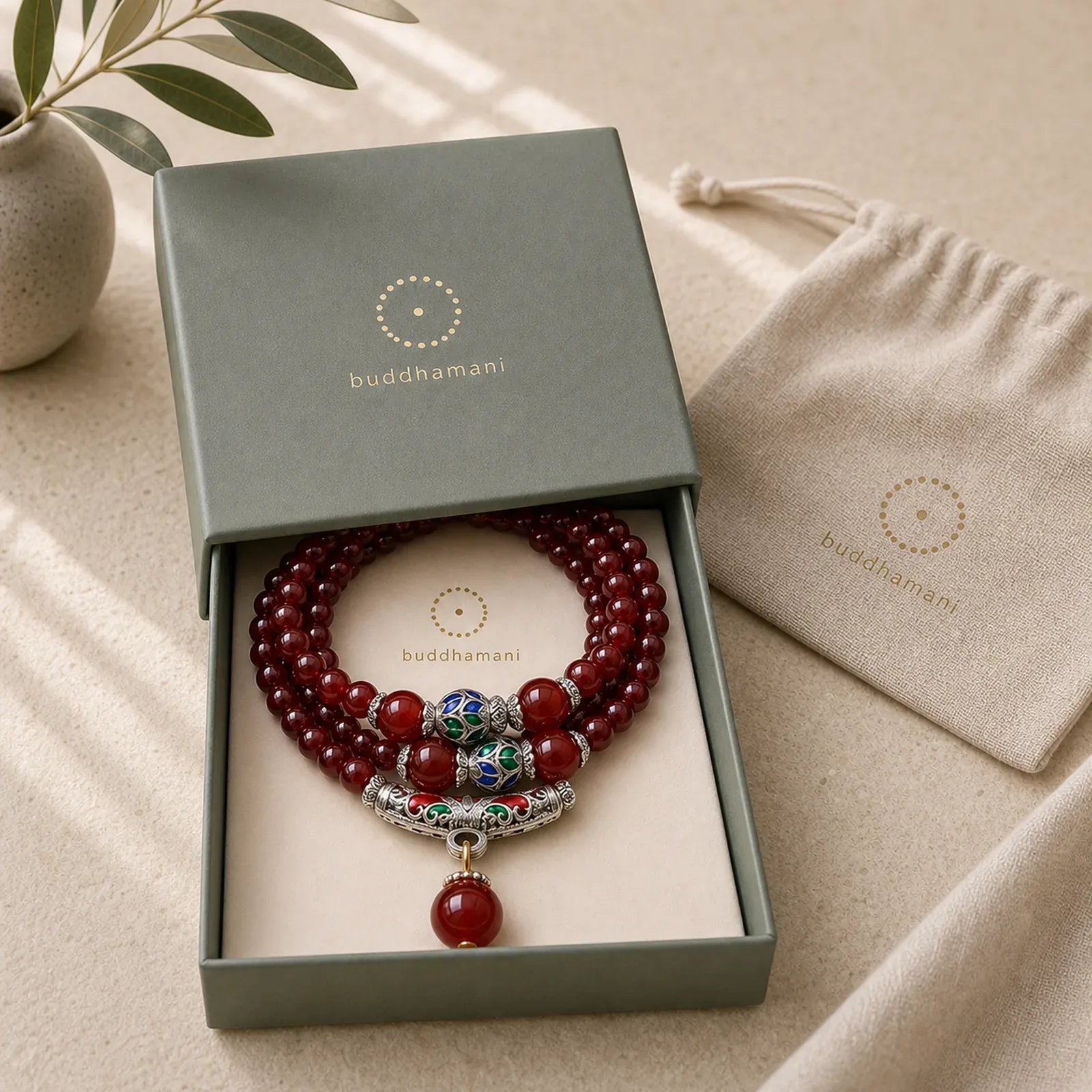 Natural Garnet Red Agate Blessing Healing Bracelet Necklace Pendant featuring Garnet, Red Agate