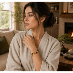 Natural Gold Sheen Obsidian PiXiu Om Mani Padme Hum Wealth Bracelet featuring Gold Sheen Obsidian, Obsidian, Pixiu