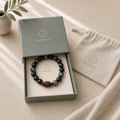 Natural Gold Sheen Obsidian Rainbow Obsidian Om Mani Padme Hum Fu Character Healing Bracelet featuring Gold Sheen Obsidian, Rainbow Obsidian, Om Mani Padme Hum