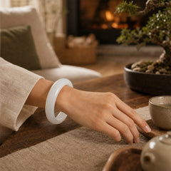 Natural Golden Silk Jade Wealth Luck Bracelet Bangle featuring Golden Silk Jade, Quartzite, Quartzite Jade