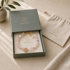 Natural Gravel Rose Quartz Flower Pearl Healing Bracelet featuring Rose Quartz, Pearl, Copper