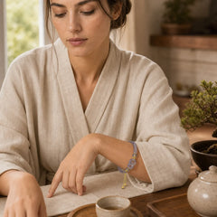 Natural Gray Agate Double Peace Buckle Balance Bracelet Bangle featuring Gray Agate, Peace Buckle, Copper