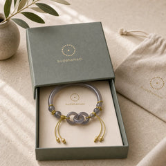 Natural Gray Agate Double Peace Buckle Balance Bracelet Bangle featuring Gray Agate, Peace Buckle, Copper
