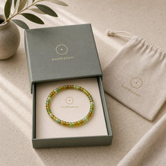 Natural Green Agate Faceted Rondelle Healing Bracelet featuring Green Agate