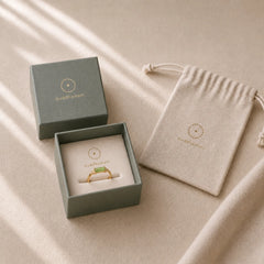 Natural Green Agate Square Bamboo Copper Adjustable Ring featuring Green Agate, Bamboo, Copper