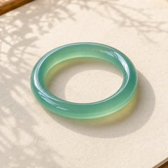 Natural Green Chalcedony Strength Bangle Bracelet featuring Green Chalcedony, Chalcedony, Jade