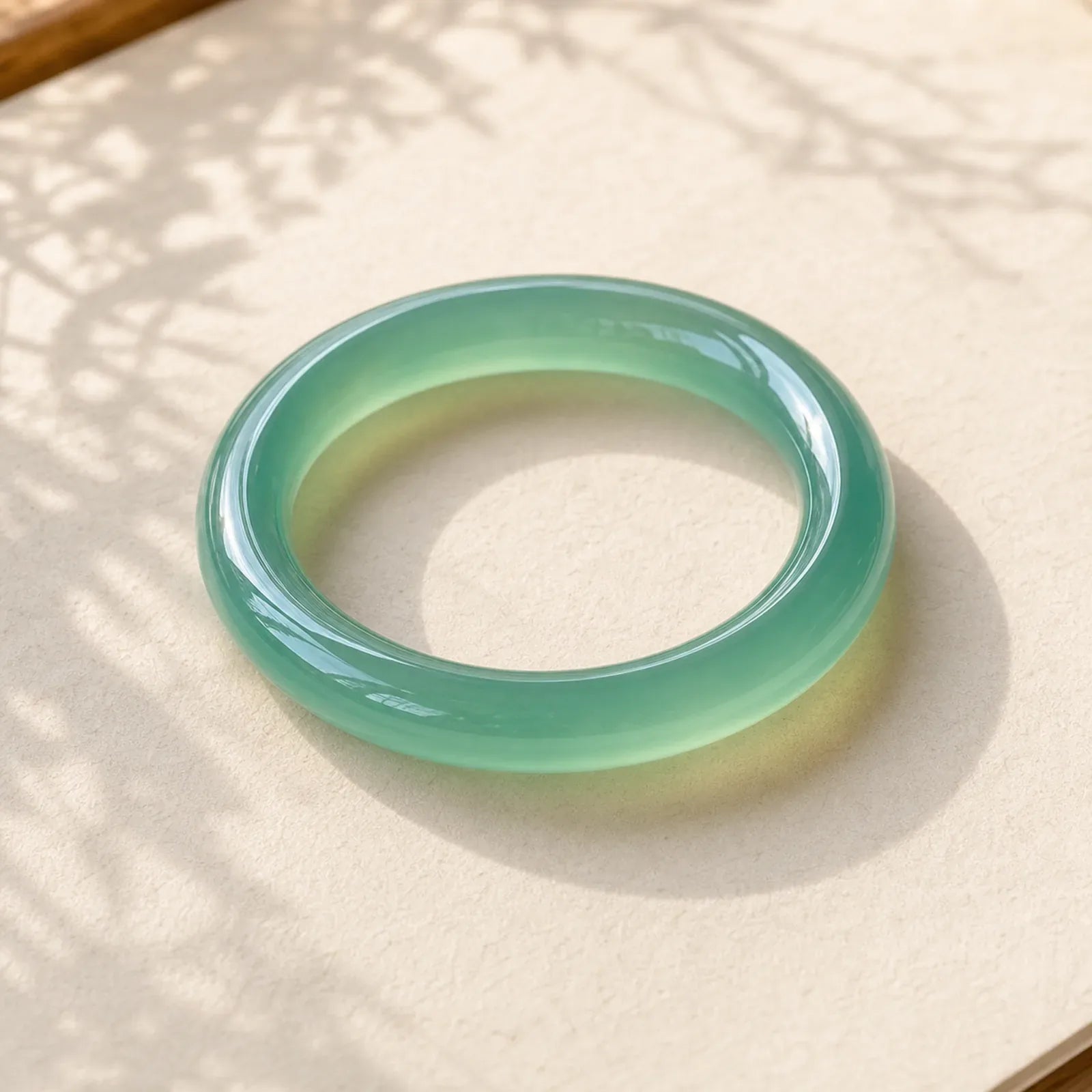 Natural Green Chalcedony Strength Bangle Bracelet featuring Green Chalcedony, Chalcedony, Jade
