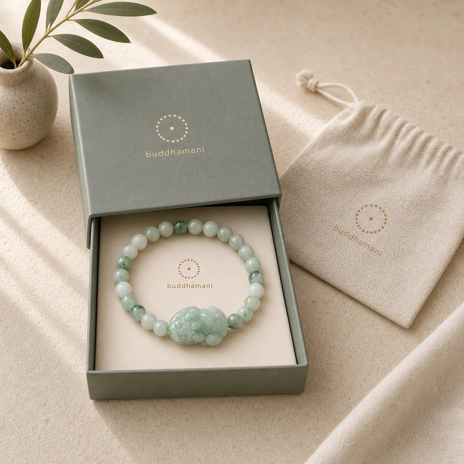 Natural Green Jade PiXiu Carved Luck Bracelet featuring Green Jade, Jade, Pixiu