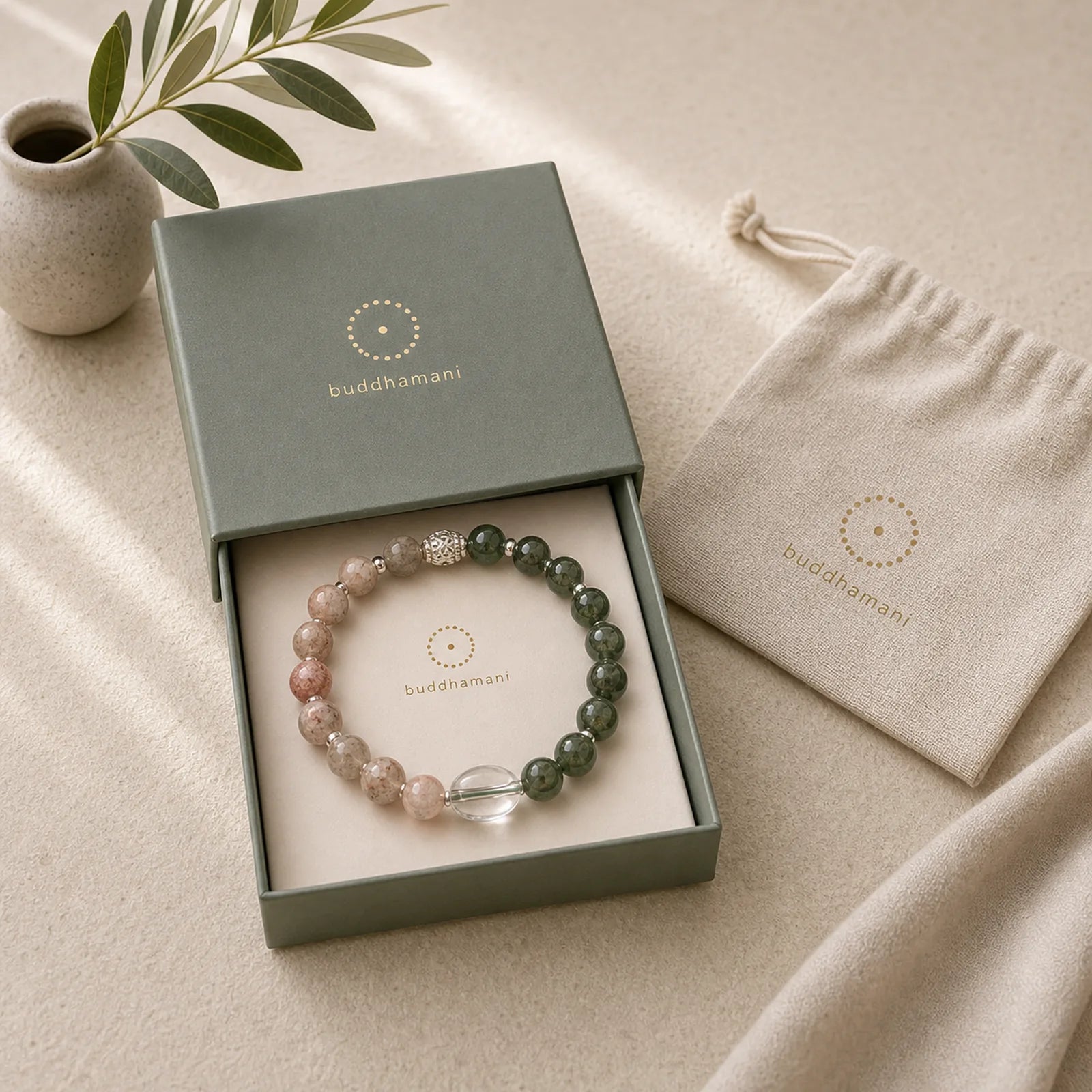 Natural Green Rutilated Quartz Super Seven Crystal Wealth Bracelet featuring Rutilated Quartz, Super Seven Crystal, Amethyst