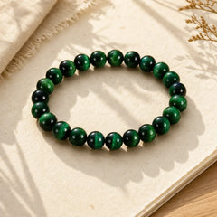 Natural Green Tiger Eye Strength Bracelet featuring Green Tiger Eye, Tiger Eye