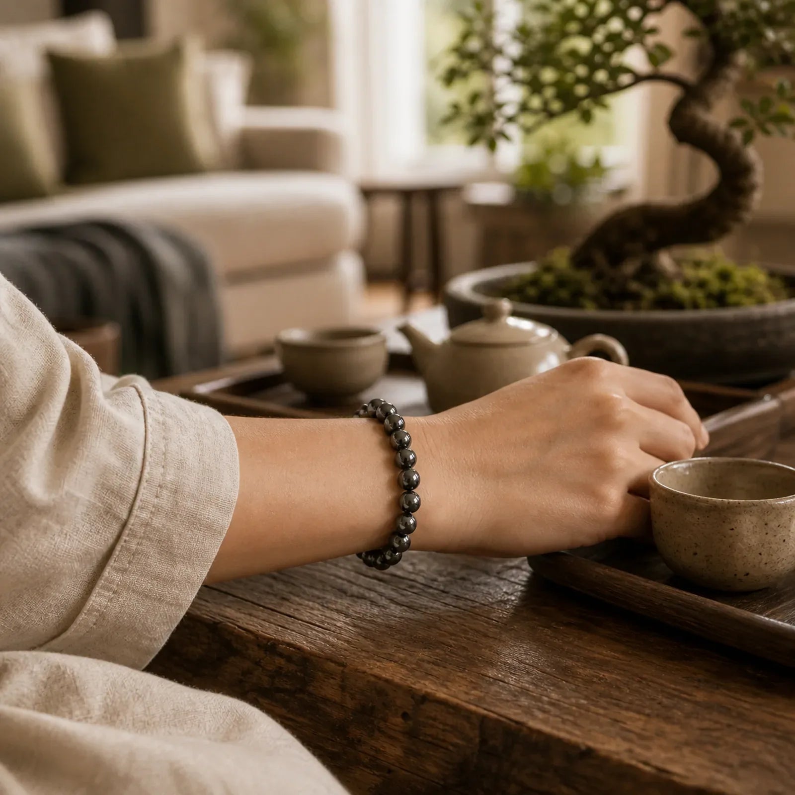 Natural Hematite Bead Powerful Bracelet featuring Hematite