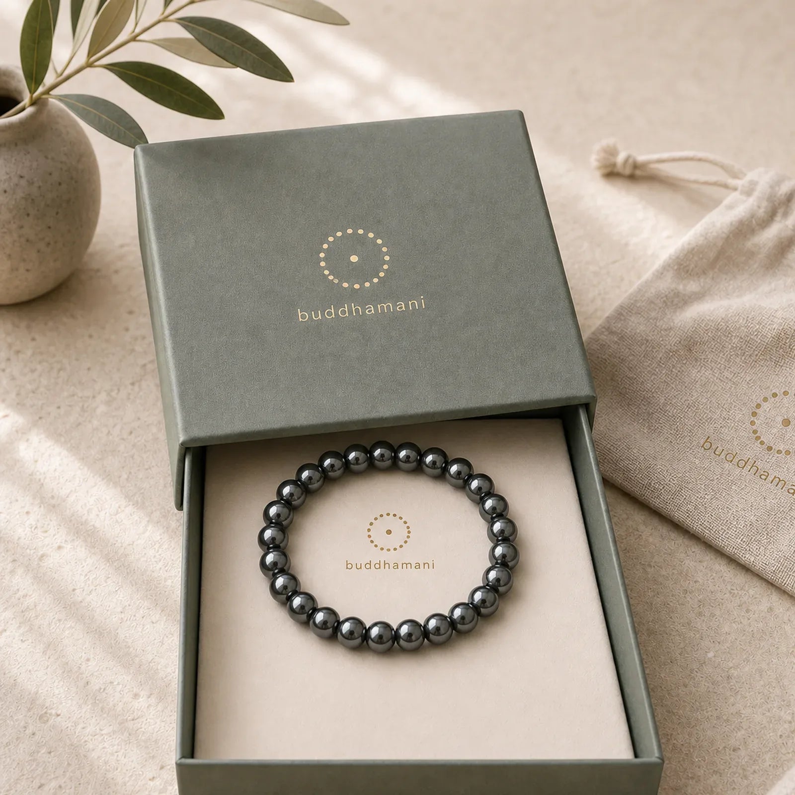 Natural Hematite Bead Powerful Bracelet featuring Hematite