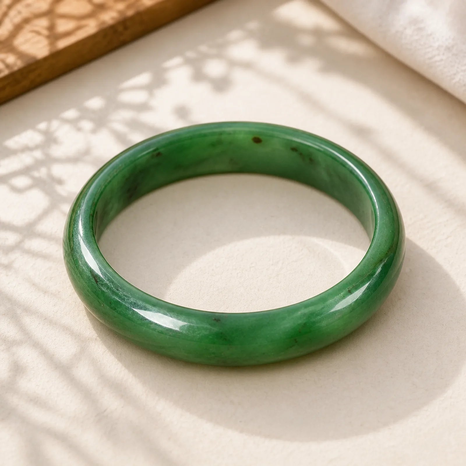 Natural Hetian Cyan Jade Happiness Success Bracelet Bangle featuring Cyan Jade, Jade