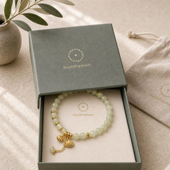 Natural Hetian Jade Lotus Luck Bracelet featuring Jade, Lotus, Lotus Symbol