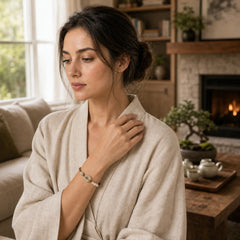 Natural Hetian Jade Pearl Peace Buckle Luck Bracelet featuring Jade, Pearl, Peace Buckle