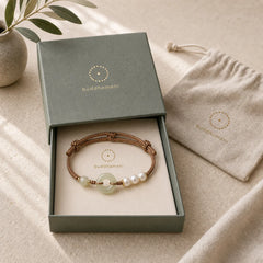 Natural Hetian Jade Pearl Peace Buckle Luck Bracelet featuring Jade, Pearl, Peace Buckle