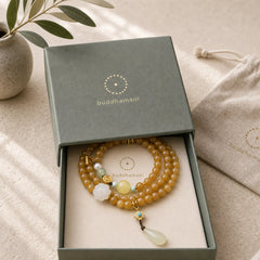 Natural Hetian Topaz Amber Lotus White Jade Pearl Success Bracelet featuring Topaz, Amber, Lotus