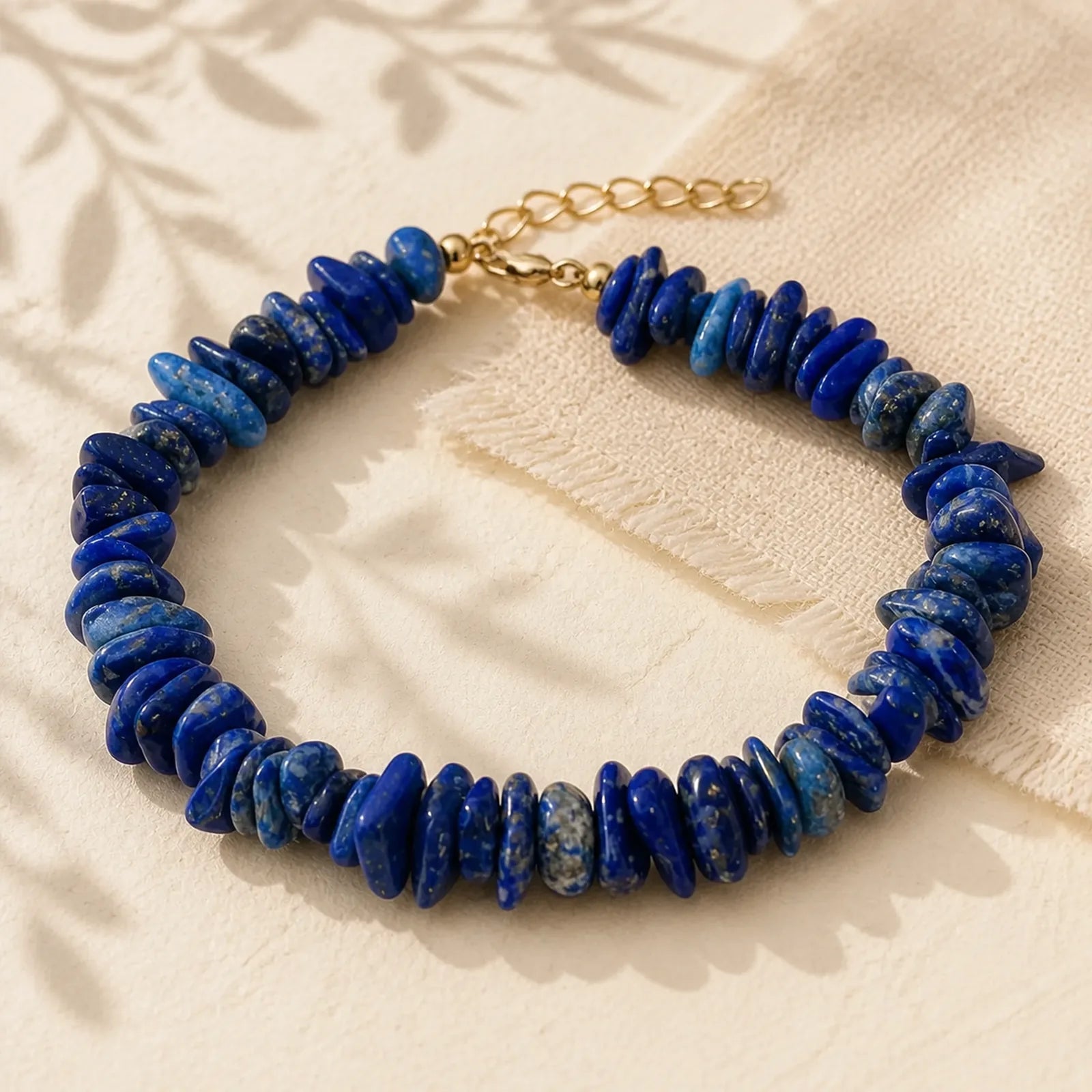 Natural Irregular Design Lapis Lazuli Lazurite Positive Bracelet featuring Lapis Lazuli (Lazurite)
