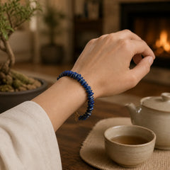 Natural Irregular Design Lapis Lazuli Lazurite Positive Bracelet featuring Lapis Lazuli (Lazurite)