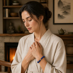 Natural Irregular Design Lapis Lazuli Lazurite Positive Bracelet featuring Lapis Lazuli (Lazurite)