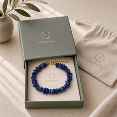 Natural Irregular Design Lapis Lazuli Lazurite Positive Bracelet featuring Lapis Lazuli (Lazurite)